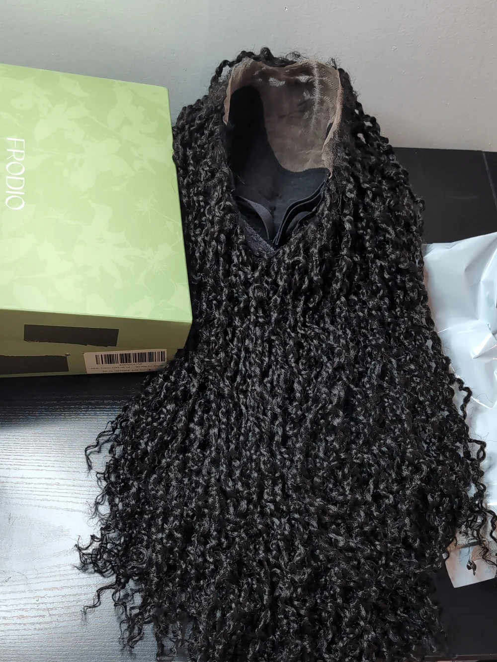 24-in Synthetic Glueless 180% Density Boho Twist 13x6 HD Lace Wig Natural Black